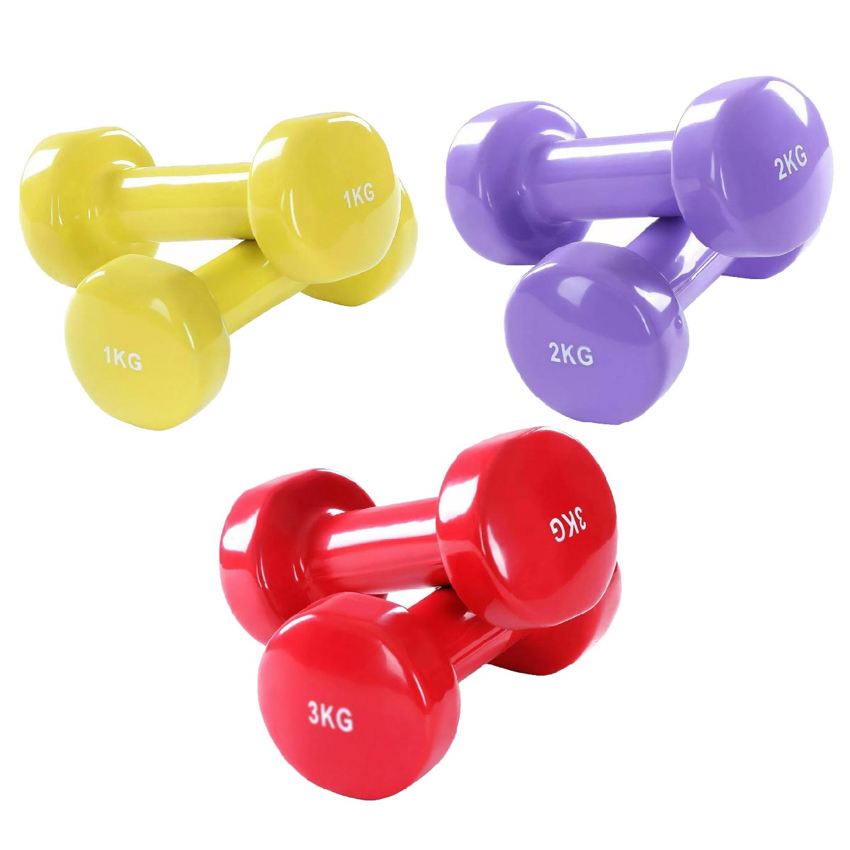 Durable Neoprene Coated Dumbbell Set – Vibrant Multi Colour, Ergonomic Grip for Strength Training, Home Gym & Fitness Toning