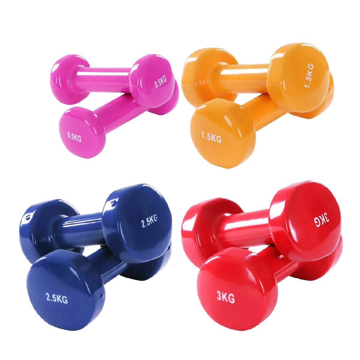Durable Neoprene Coated Dumbbell Set – Vibrant Multi Colour, Ergonomic Grip for Strength Training, Home Gym & Fitness Toning
