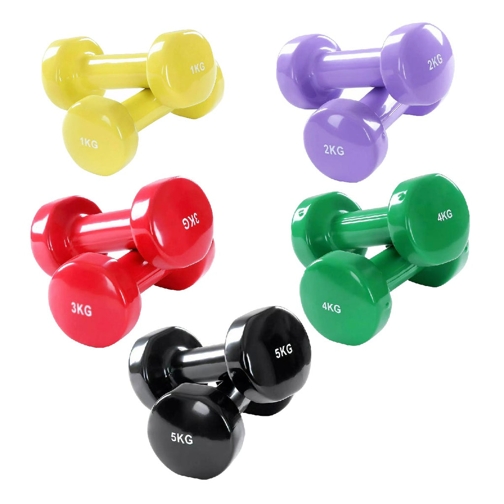 Durable Neoprene Coated Dumbbell Set – Vibrant Multi Colour, Ergonomic Grip for Strength Training, Home Gym & Fitness Toning
