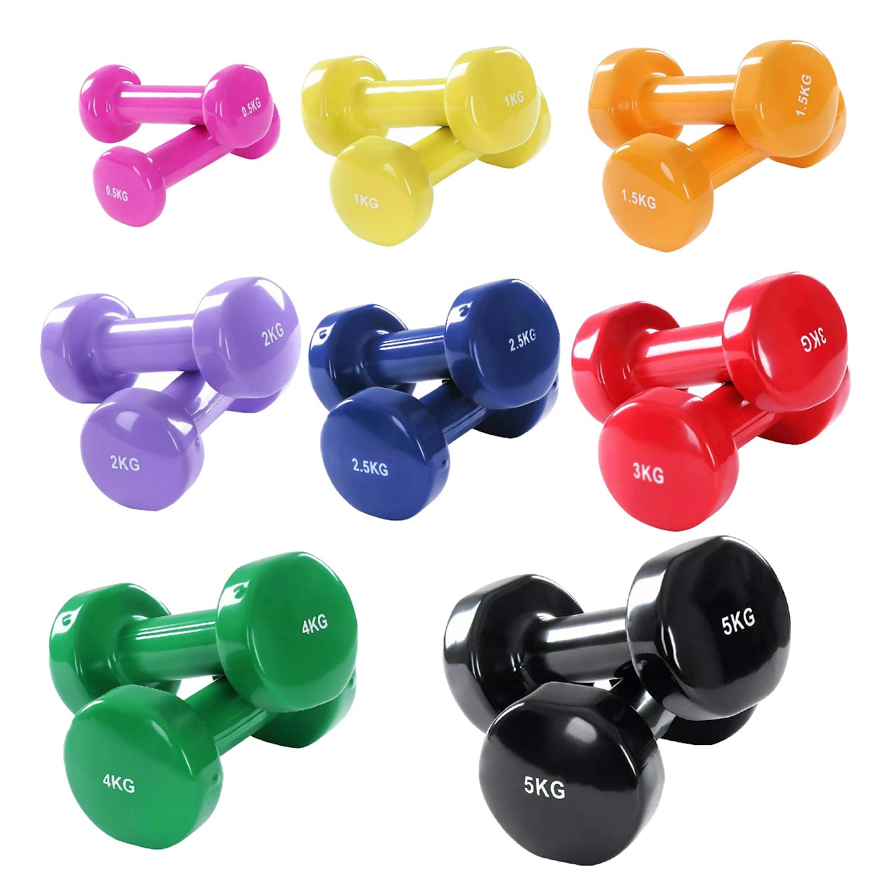 Durable Neoprene Coated Dumbbell Set – Vibrant Multi Colour, Ergonomic Grip for Strength Training, Home Gym & Fitness Toning