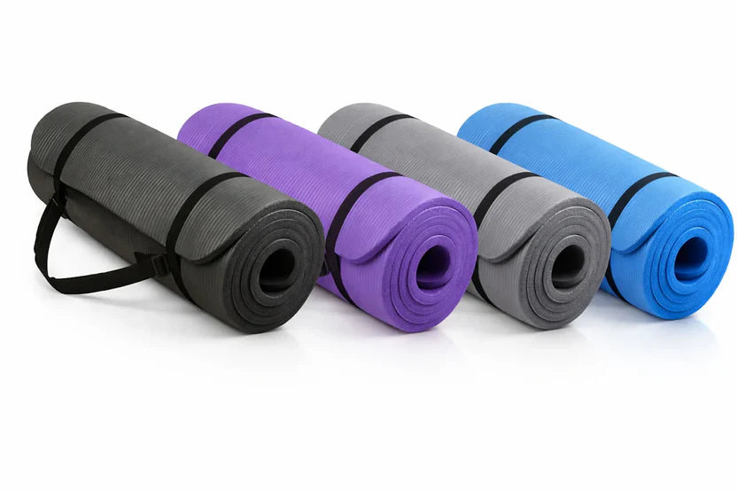 Ultra-Comfort 10mm NBR Foam Yoga Mat – Non-Slip, Joint-Supportive Pad for Home Workouts, Pilates, HIIT & More – Portable with Carry Strap
