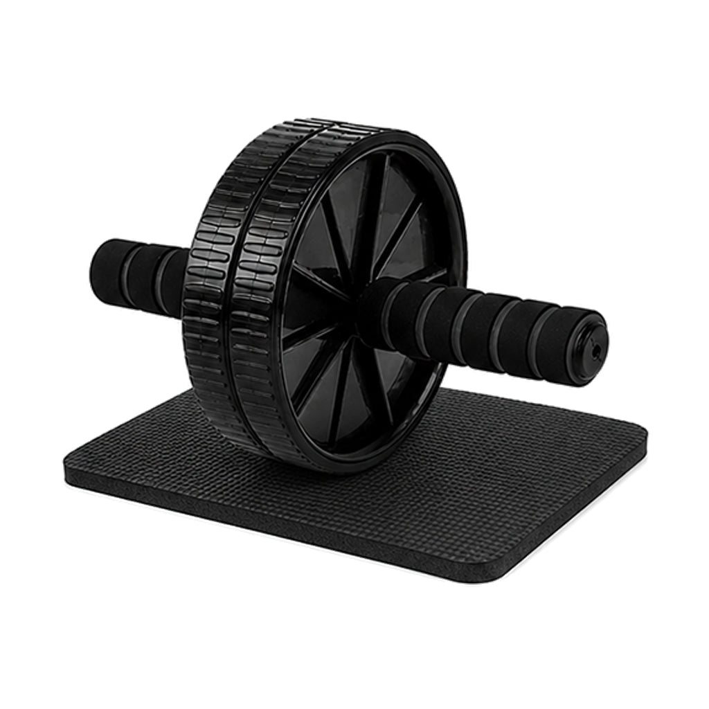 Dual-Wheel Ab Roller with Comfort Foam Grips & Cushioned Knee Pad – Home Gym Core Trainer for Abs, Obliques, and Back – Compact Fitness Gear