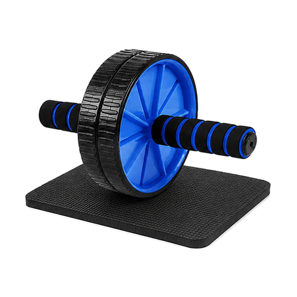 Dual-Wheel Ab Roller with Comfort Foam Grips & Cushioned Knee Pad – Home Gym Core Trainer for Abs, Obliques, and Back – Compact Fitness Gear