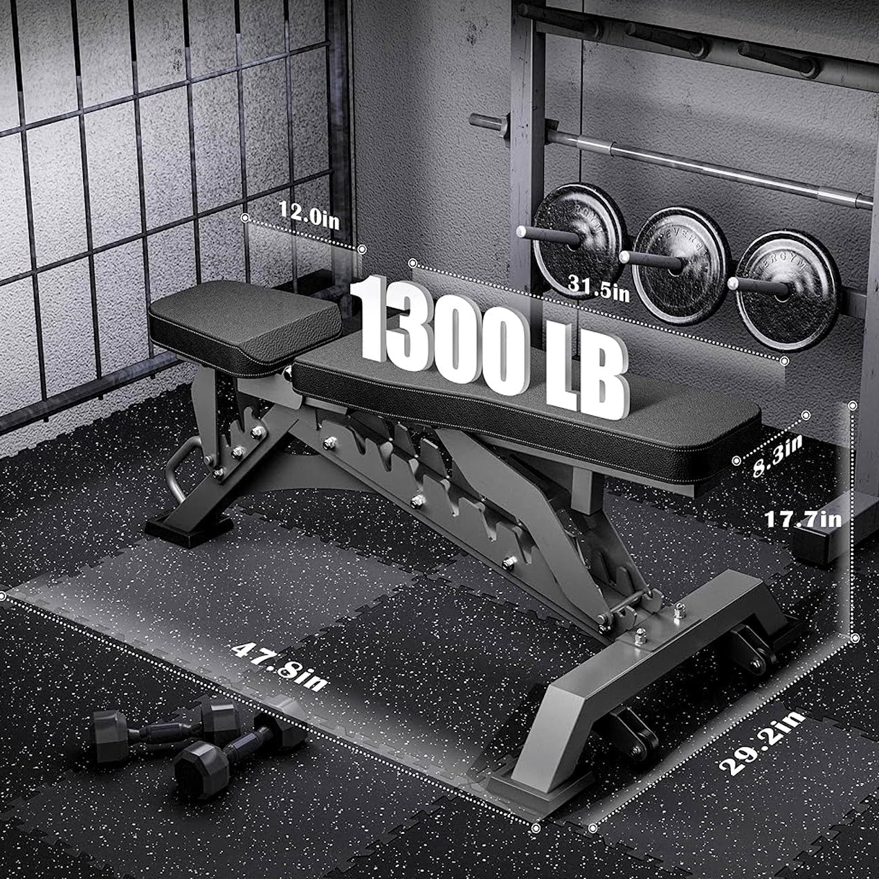 Premium Home Gym Weight Bench – Adjustable Angles, Steel Frame, High-Density Padding for Strength Training & Compact Spaces
