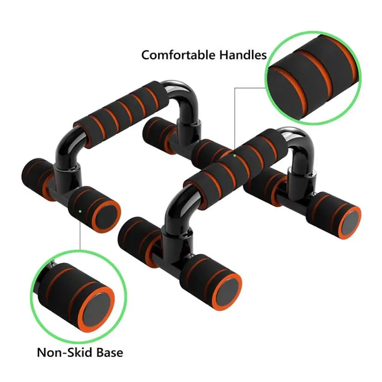 Premium Push‑Up Bars with Anti‑Slip Grips – Durable PVC/PP Workout Handles for Chest, Shoulders & Triceps – Compact Home Gym Accessory