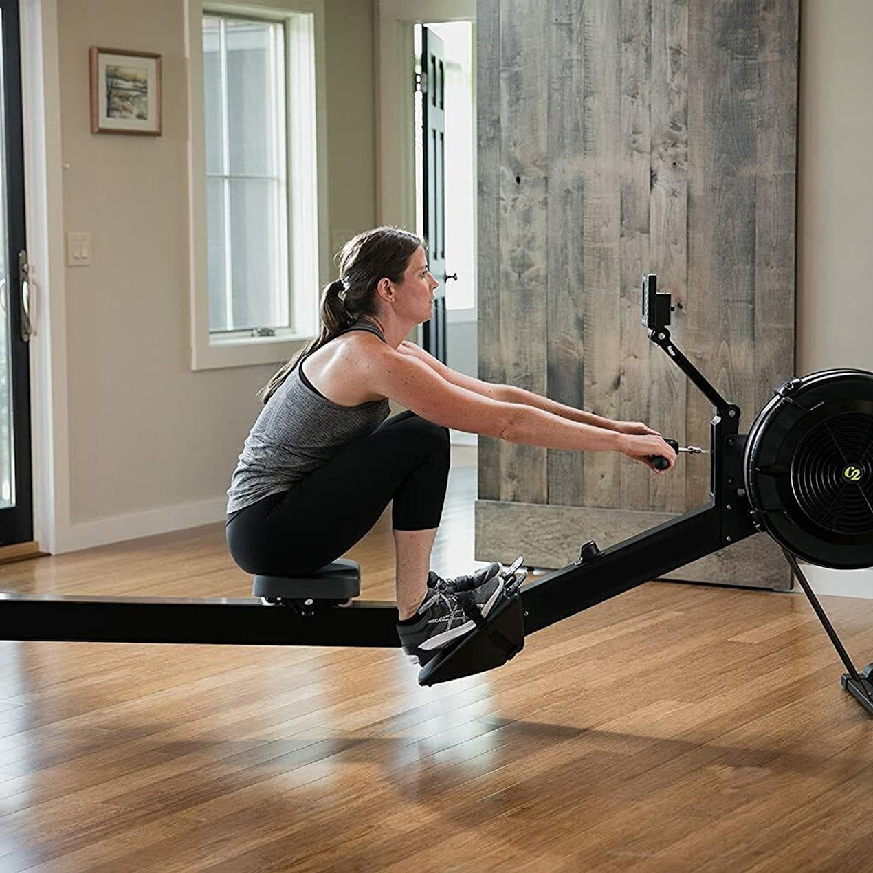Professional-Grade Air Rowing Machine | Foldable Aluminum Build, 10 Resistance Levels, Smart Monitor & Ergonomic Seat for Compact Home Gyms