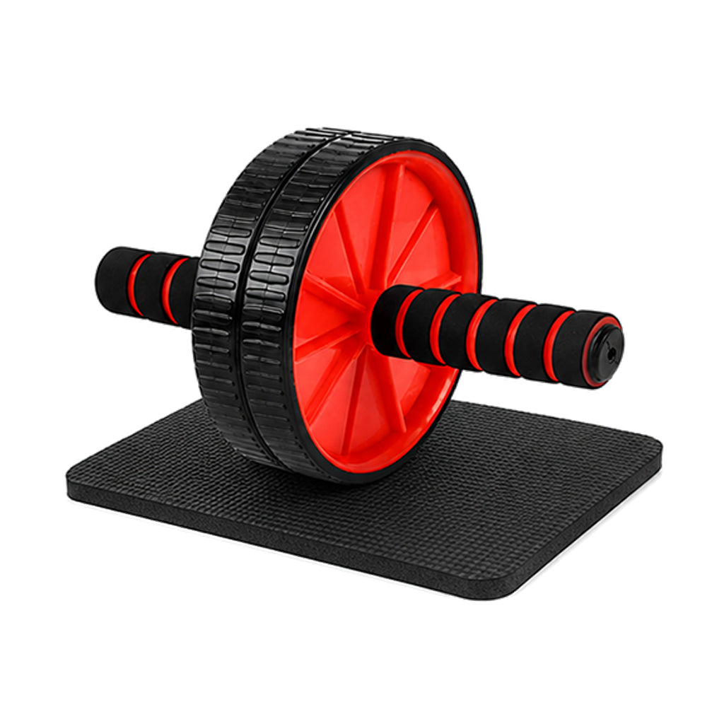 Dual-Wheel Ab Roller with Comfort Foam Grips & Cushioned Knee Pad – Home Gym Core Trainer for Abs, Obliques, and Back – Compact Fitness Gear