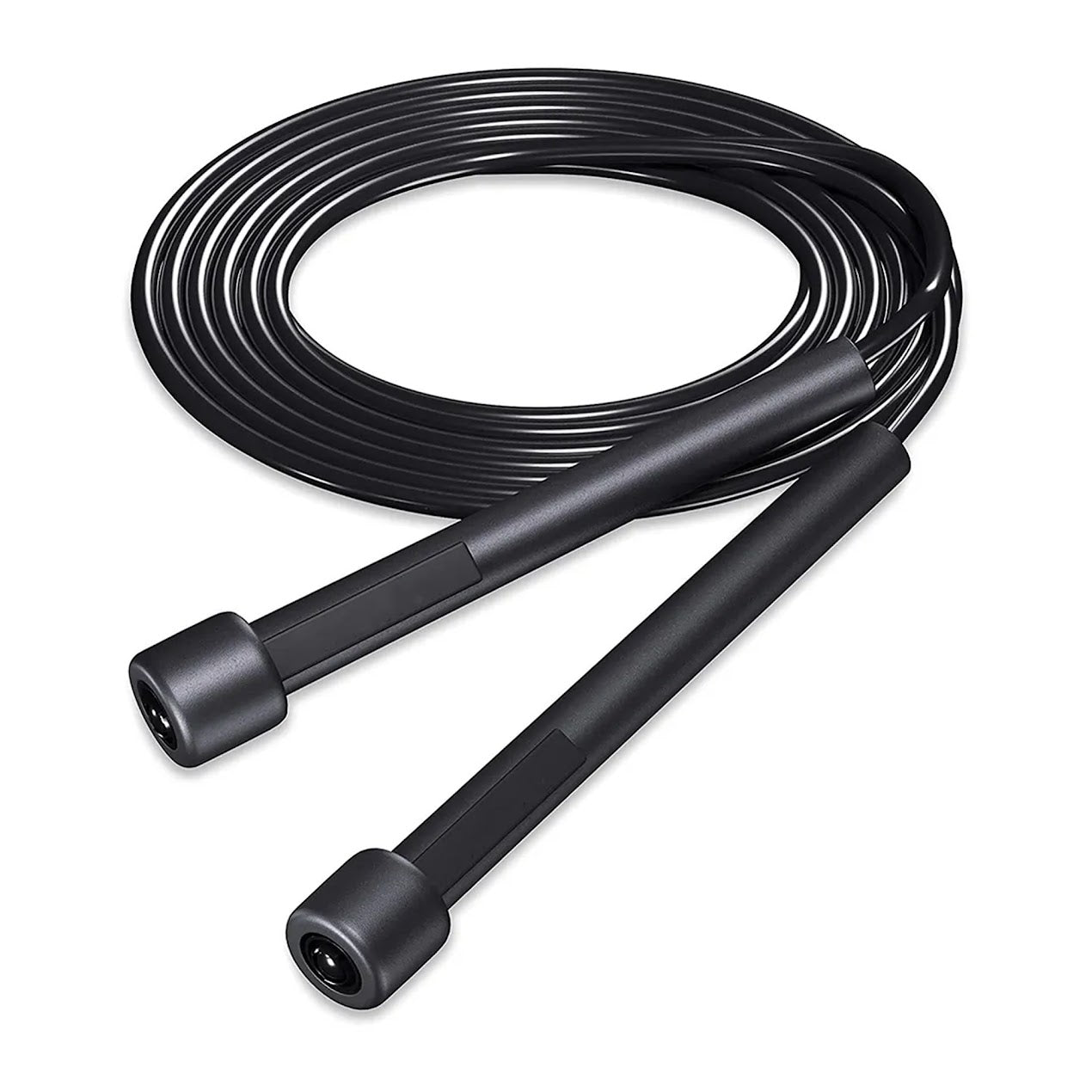 Black Adjustable Speed Skipping Rope – Durable PVC Cable, 360° Ergonomic Grip, Tangle‑Free for Cardio & Agility, Ideal for Home Gym Training