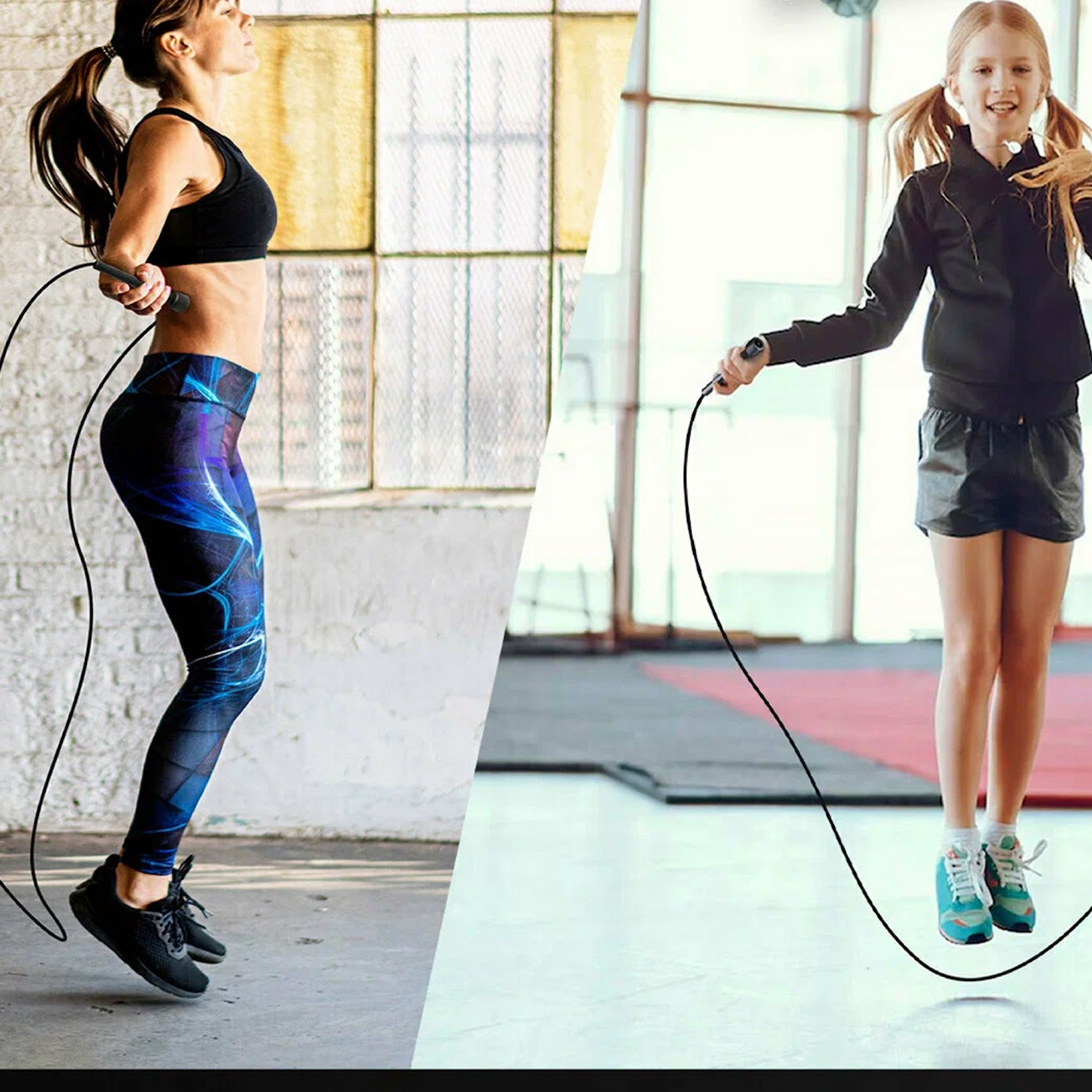 Black Adjustable Speed Skipping Rope – Durable PVC Cable, 360° Ergonomic Grip, Tangle‑Free for Cardio & Agility, Ideal for Home Gym Training
