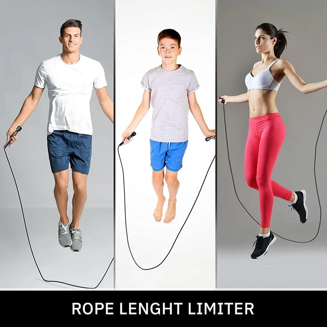 Black Adjustable Speed Skipping Rope – Durable PVC Cable, 360° Ergonomic Grip, Tangle‑Free for Cardio & Agility, Ideal for Home Gym Training