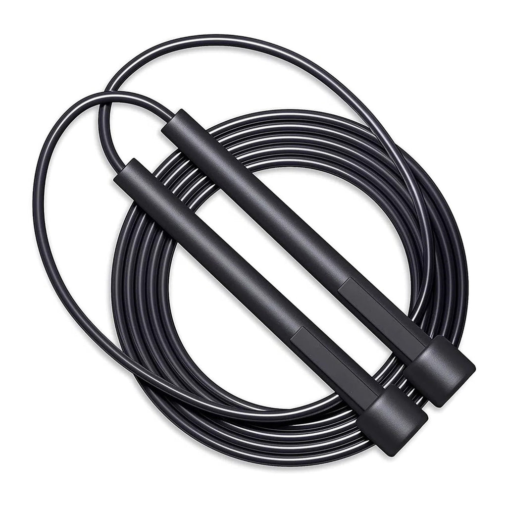 Black Adjustable Speed Skipping Rope – Durable PVC Cable, 360° Ergonomic Grip, Tangle‑Free for Cardio & Agility, Ideal for Home Gym Training