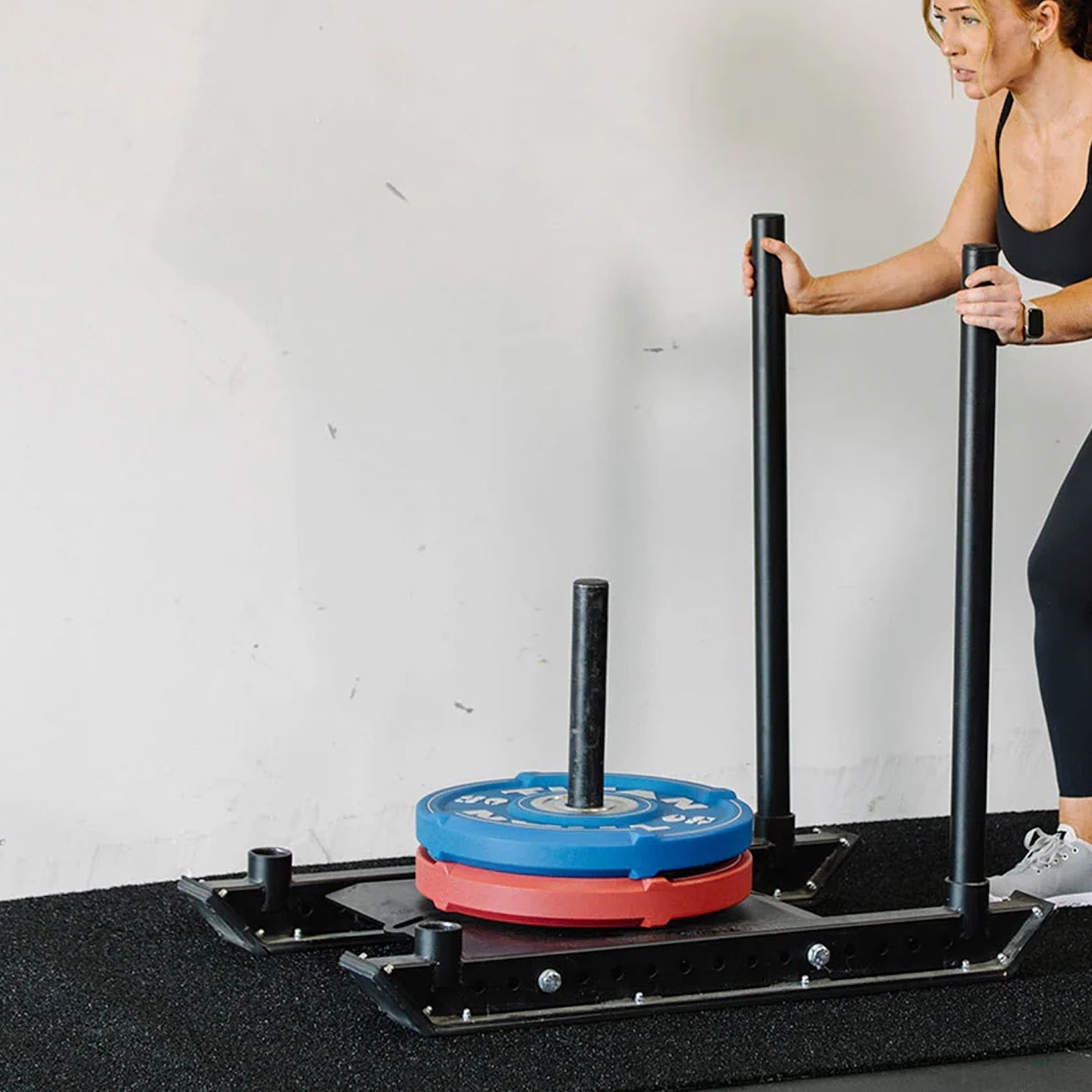 Sprint Mat & Power Sled Combo – 10m Turf Track with Metre Markings, Steel Frame, Olympic Post – Compact Functional Home Gym Setup