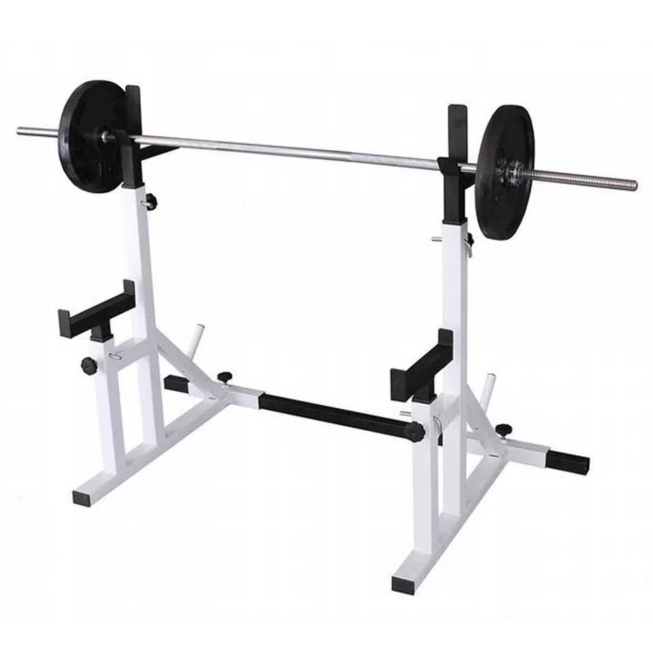 Pro-Grade Adjustable Squat & Bench Press Rack – Heavy-Duty Steel, Multi-Level Safety Pins, Compact Design for Strength Training in Home Gyms