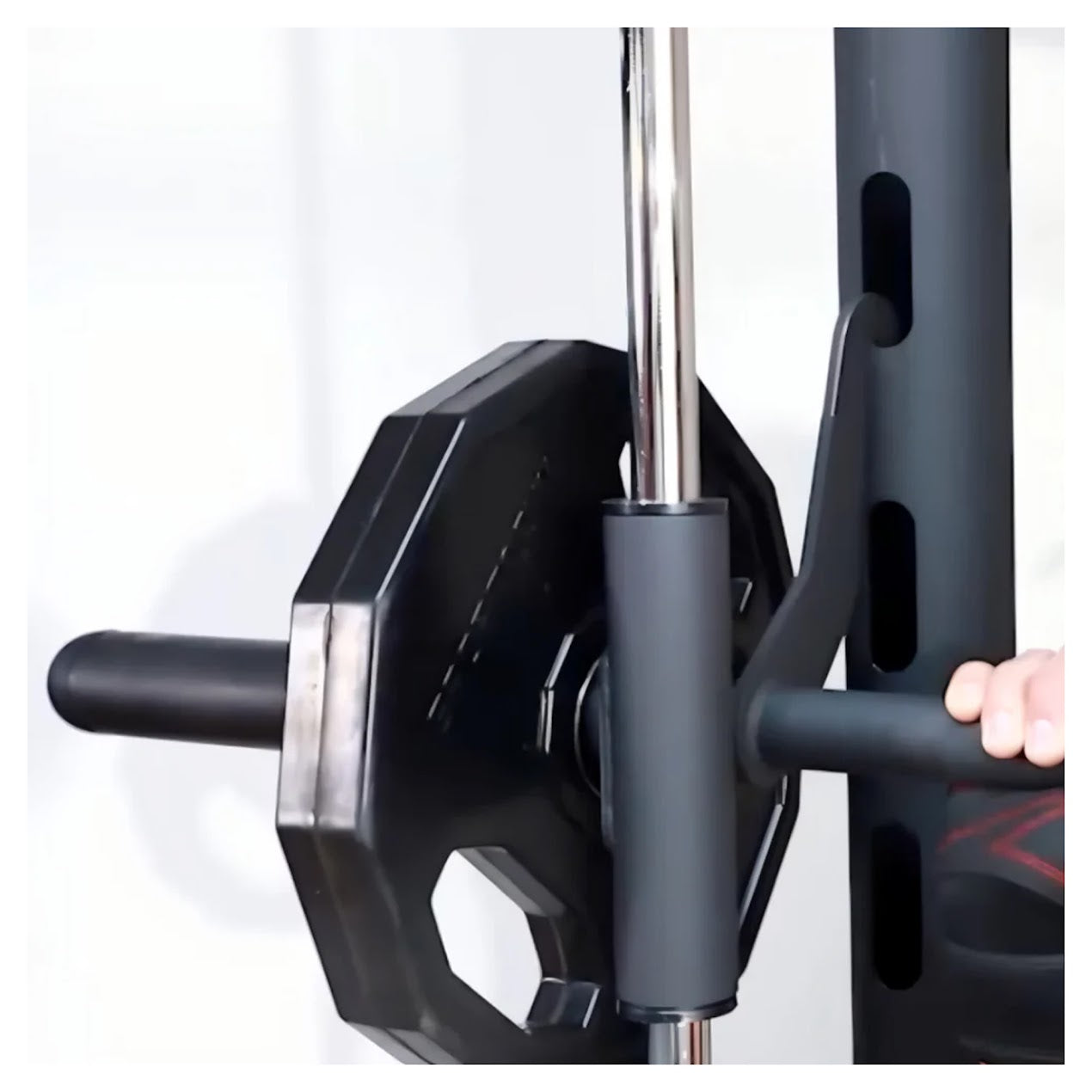 All-in-One Smith Machine Power Rack with Pull‑Up Bar, Reinforced Steel Frame & Safety Stops – Full-Body Strength Training Station for Home Gym Use