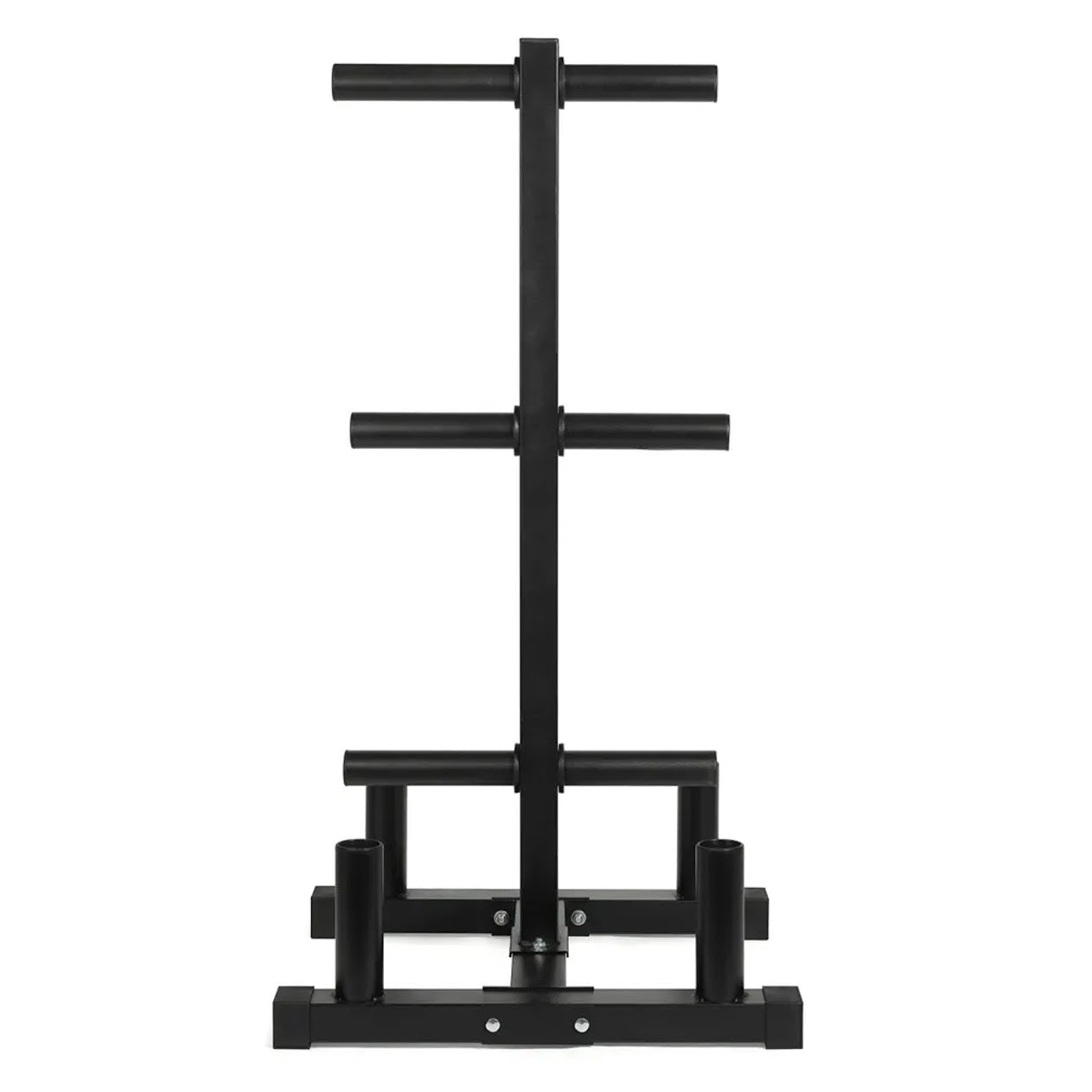 Olympic Weight Rack with Bar Holders | 3‑Tier Steel Tree | 200kg Capacity | Compact, Powder‑Coated Plate Organizer for Home & Garage Gyms